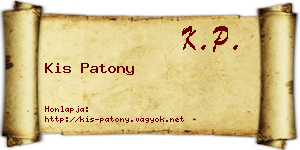Kis Patony névjegykártya